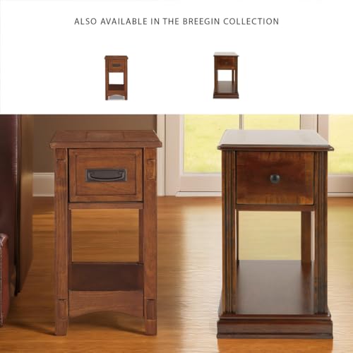 Image of Signature Design by Ashley Breegin Narrow Sofa Side End Table, Brown, 13 inch