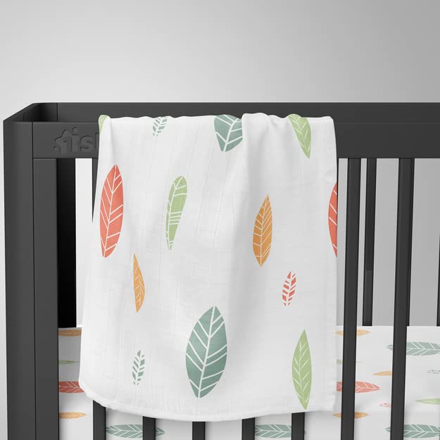 Image of 1ST STEP Muslin Swaddle 60cm*75cm (Pack of 2) Deer, Leaves