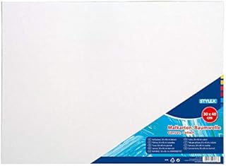 Stylex Card, 30 x 40 cm, Cardboard 3 mm Thick, Covered with 100% Cotton Fabric, White Primed, for Oil, Acrylic and Tempera, Gouache Painting and Decoupage Technique
