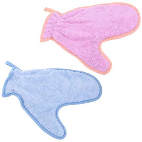 DOITOOL 2 Pezzi Guanti Assorbenti per Bagno Animali Guanto Asciuga Zampe Cane e Gatto Morbido Rapida Asciugatura Riutilizzabile per Toelettatura e Asciugamano Spa Pet