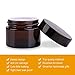 Encheng Cosmetic Jars, 40 Pack of 2oz Amber Round Glass Jars, with Inner Liners and black Lids,Empty Cosmetic Containers,Cream jars