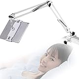 Lucky Trip Tablet Stand & Phone Stand for Bed,360 Degree Rotating Bed Tablet Mount Holder Stand with Aluminum Arm for iPad,iPhone,N-Switch, Amazon Kindle Fire,or Other 4.5-12.9 inch Devices (White)