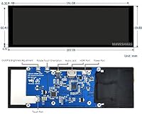 Waveshare 7.9inch Capacitive LCD HDMI Touch Control Panel 400×1280 Resolution IPS Screen with Toughened Glass Cover Supports All Versions of Raspberry Pi Jetson Nano Windows 7.9Zoll Mini Bildschirm – Ansicht 3