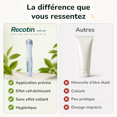 Recotin Roll-On Piqûres Moustiques 2x 15ml | 100% Ingrédients Naturels | Solution Apaisante Anti-Démangeaisons | Pour Corps et Toute la Famille – vue 5
