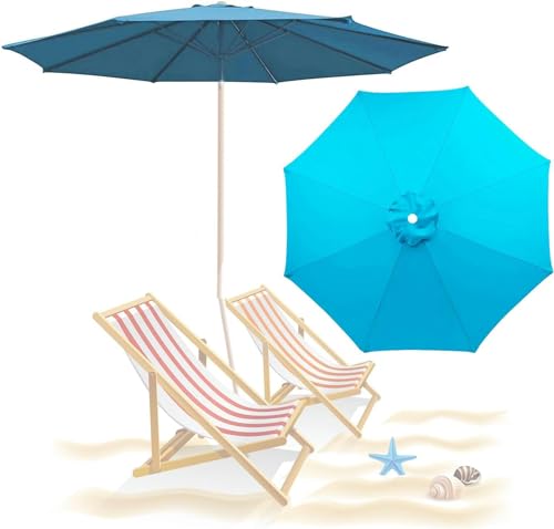 Toile de rechange pour parasol 3m auvent bleu pour ombrager la table de terrasse