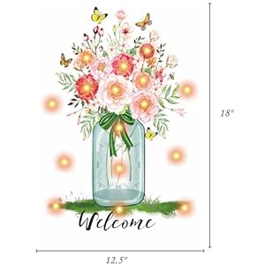 Spring Garden Flag,8 Lighting Modes Solar LED Hello Spring Flag Welcome Summer Seasonal House Flags 12.5 x 18 Inch Garden Flag Outdoor Decor for Homes,Gardens,Patio or Lawn Spring Garden Flag8 Lighting Modes Solar LED Hello Spring Flag Welcome Summer Seasonal House Flags 125 x 18 Inch Garden Flag Outdoor Decor for HomesGardensPatio or Lawn