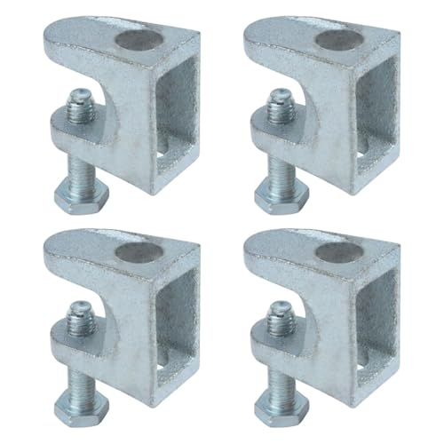 DUZEPA 4 abrazaderas universales tipo C para vigas en I de hierro maleable – Electrogalvanizadas, apertura máxima de mordaza: 25 mm
