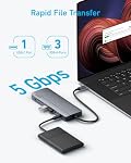 Anker Station d'accueil pour ordinateurs portables, 14 en 1 USB C Hub, triple affichage avec 2 x 4K HDMI, 1080p VGA, 80W Livraison d'électricité, 5Gbps USB-A/C Ports de données pour MacBook, Dell XPS et plus (chargeur non inclus)