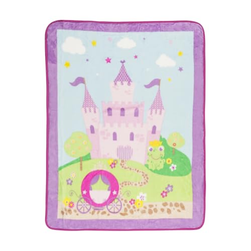 Image of EVERYDAY KIDS Toddler Throw Blanket - 30 inch by 40 inch - Princess Storyland - Super Soft, Plush, Warm and Comfortable