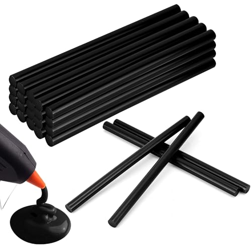 MATUFF Black Hot Glue Sticks Full Size 0.43â€ Dia x 8â€ Long, 20 pcs Hot melt Adhesive Glue Sticks, All-Purpose Glue Gun Sticks for DIY Black Crafting Arts and Wedding Cards, Stamp Sealing