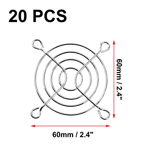 Uxcell 20Pcs 58Mm Fan Grill Metal Fan Guard Cooling Fan Finger Guard Protector Pc Fan Grill For 60Mm Case Fan(Silver Tone) #TOP1