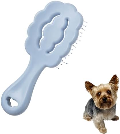 Soft Dog Brush For Small Dogs – Gentle Puppy Brush For Yorkies, Shih Tzus, Maltipoos With Soft Bristles (Rose Red Strawberry Design)