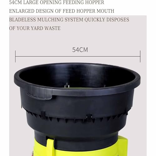 Xyejl Trituratore Elettrico Da Giardino - Trituratore Per Foglie E Legno Da 2500 W - Larghezza Di Taglio Di 54 Mm,Cippatori Da 8000 Giri/Min Per Detriti Da Giardino,Foglie,Rami,Nopowercord - 3