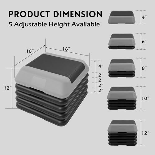 image for Fitvids Step Aerobic Platform, Exercise Step with 5 levels Adjustable 