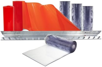 Aleco 440000 Clear-Flex II Standard Smooth Strip Door Kit with MaxBullet Aluminum Mounting Hardware, 8" Width x 84" Height x 0.08" Thick
