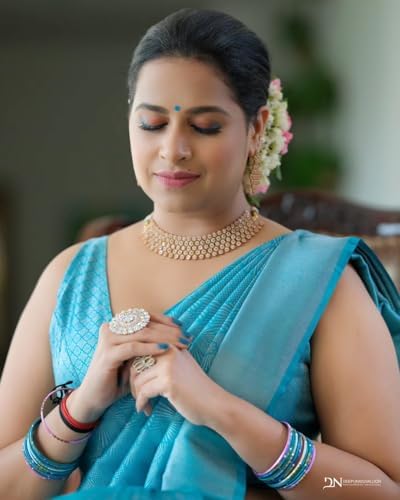 Women's Kanjivaram Soft Silk Banarasi Saree With Blouse Piece_A16125