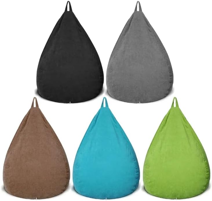 Miniatura 6 de Koolouispoper Funda de sofá de pana sólida para puf, silla, forma de gota de agua, funda de sofá perezoso, sala de estar, accesorio de muebles