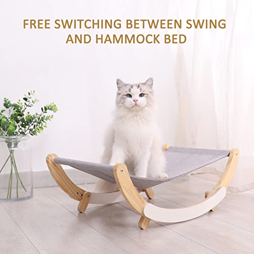 Lcrunone Cat Hammock, Pet Bed, Solid Wood Fancy Swing Chair, 2 In 1 Chair And Hammocks, Cat Furniture Gift For Your Small To Medium Size Cat And Dog #TOP1