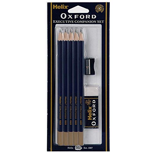 Helix Oxford Executive Companion Set - 10 Pencils (HB) , Eraser (Rubber) & Pencil Sharpener
