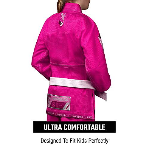 Hayabusa Ascend Lightweight Jiu Jitsu Gi Kids - Pink, Y3 #TOP3