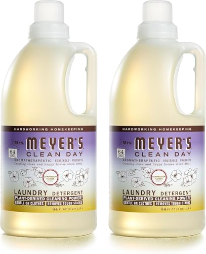 MRS. MEYERS CLEAN DAY Liquid Laundry Detergent Infused with Essential Oils Compassion Flower 64 oz - Pack of 2 (128 Loads)