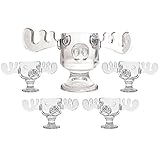 Christmas Vacation Glass Moose Mug Punch Bowl Set w/ Set of 4 Moose Mugs