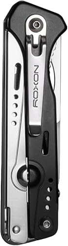 Miniatura 7 de Roxon S501U G10 Tijeras de bolsillo plegables y hoja de cuchillo reemplazable con clip para cinturón, multiherramienta 2 en 1 para exteriores,