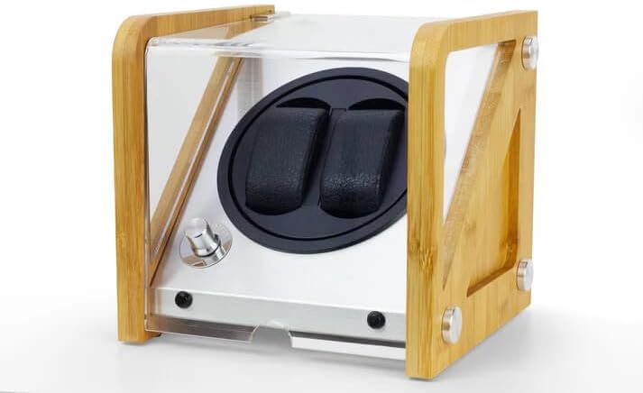 Watch Winder, 2 Watch Capacity by Tourbillon, Automatic Bambo Watch Winder Box
