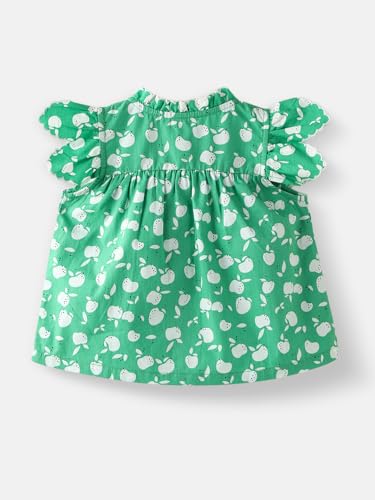 Image of Nautinati Baby Girls Printed Flutter Sleeve Top with Shorts Clothing Set | Age 0-3 Years