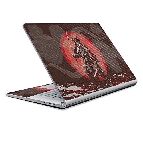 Image of MightySkins Carbon Fiber Skin for Microsoft Surface Book 2 13 inch (2017) - Samurai Battle,Protective, Durable Textured Carbon Fiber Finish,Easy to Apply, Remove, and Change Styles,