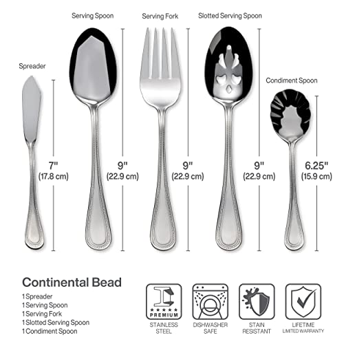 Wallace Continental Bead Stainless-Steel 65-Piece Boxed Flatware Set, Service for 12 - W4466504