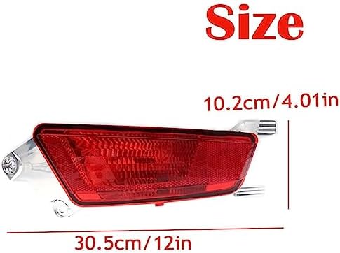 Car taillight Cover for Range for Rover for Evoque 2012-2018 Car Left/Right Rear Bumper Reflector Fog Lamp with Bulb Brake Fog Light Turn for Signal Car Rear Lamps(A Pair/Red)