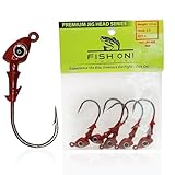 Fish On Tackle 1/4 Oz Jig Head - Red - 5 per pack