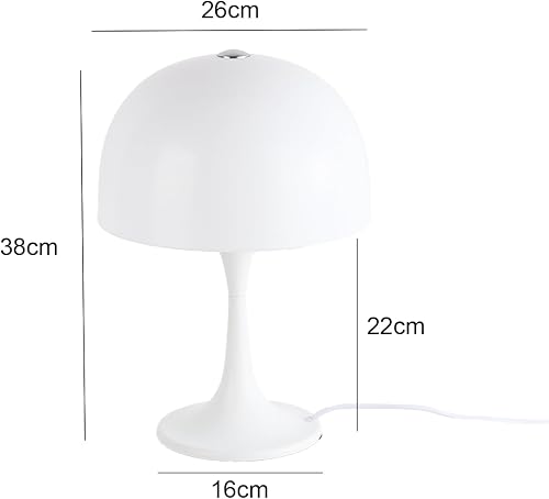 Alpinaluz Lampe de table moderne MEDUSA - 3 lumières G9, base métallique blanche, abat-jour en acrylique haute transmission, design élégant pour chambre, bureau ou table de chevet - 7