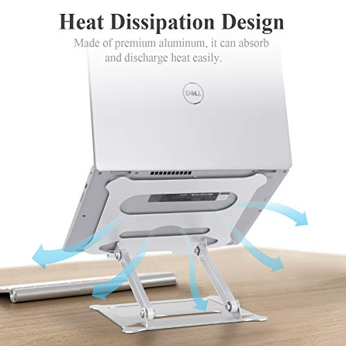 FLAGTOP Suporte de laptop ajustável para mesa, suporte ergonômico portátil de alumínio, antiderrapan