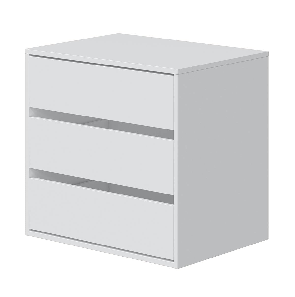 PEGANE Commode avec 3 tiroirs Coloris Blanc - Hauteur 56 x Largeur 60 x Profondeur 44 cm