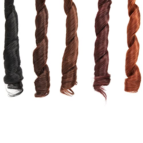 10-Pack Long Curly Synthetic Doll Hair Wefts, 39.4X10-Inch Faux Hair Extensions For Making Dolly And Figurine Wigs, Rerooting, Crafting And Art Supplies (Natural Colors) #TOP4