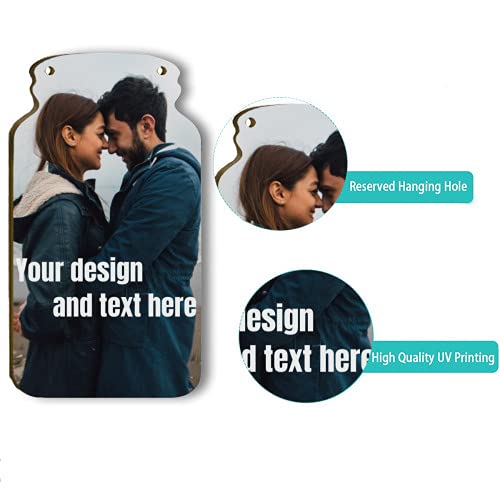 Gepersonaliseerde Decoratieve Houten Schilderij, Huis Fles-vormige Houten Frame Muur Hut Decoratie Aangepaste Foto/Tekst (Fles) - Image 6