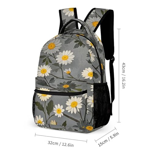 3Pcs Backpack Sets Tree And White Floral Print Travel Daypack 3 in 1 Lightweight Backpack Set with Lunch Bag And Cosmetic Bag2
