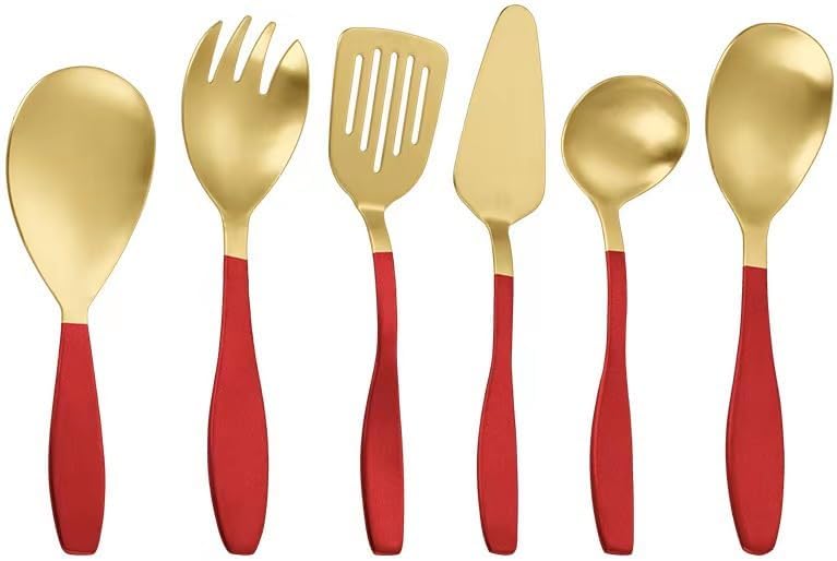 Silverware Flatware Cutlery Set， 6/24/36/48/60/72pcs Kitchenware 5-Piece Set Serving Spoon Salad Stainless Steel Spatula，Black-60 Pieces for 10