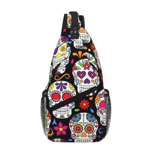 Mochila de pecho antirrobo de calaveras para llevar tus esenciales hoy