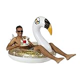 PoolCandy Swan Glitter Pool Float 48" with Drink Holders PC6048GSW