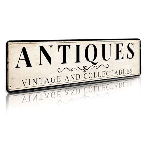 Antiques Store Sign Vintage Decor Rustic Wall Decor Retro Metal