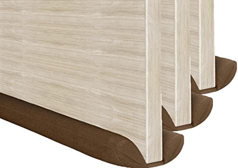MOXVIO Home Double Under Door Draught Excluder, Water Proof Snow Proof 600D Oxford Fabric Door Draft Excluder, 70 to 90 cm Adjustable Door Draft Stopper, Premium Window Draught Excluder (Brown)
