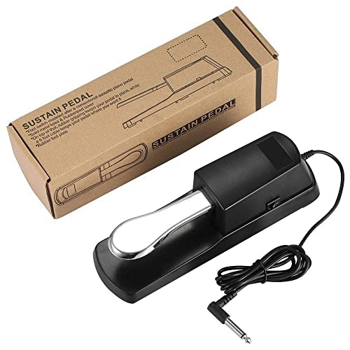 Image of Techtest Digital Piano and Keyboard Sustain Pedal for Keyboard Universal Foot Pedal Black