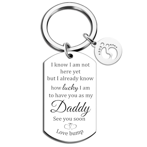 New Dad Gifts Pregnancy Announcement For Dad Daddy To Be Gifts First Fathers Day Gift Ideas Expecting Soon To Be Dads Keychain