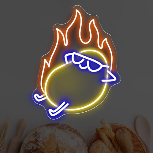 Image of Hot Potato Neon Sign, Sunglasses Burning Potato Led Sign, Fried Potato Chips LED Light Shop Sign, Home Kitchen Wall Decor, Fries Lover's Gift Restaurant Shop Unique Business Fast Food Shop-16.5 inchx12.8 inch