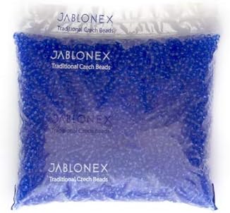 Czech Glass Seed Bead/Pony Bead 6/0 Transparent Medium Blue - 500g Bulk Bag by Preciosa (Jablonex)