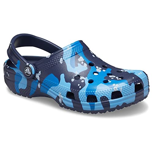 Sandália Classic Printed Camo, Crocs, Adulto Unissex, Navy/Multi, 37
