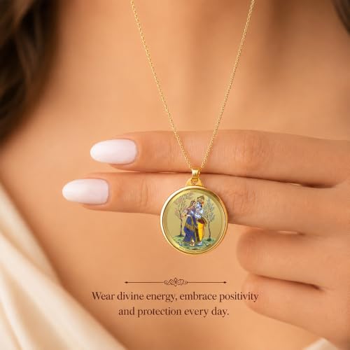 Image of DIVINITI 24K Gold Plated Double-Sided Religious Pendant with Premium Gift Box, Spiritual Locket for Men & Women, Devotional Jewellery for Gifting & Everyday Wear